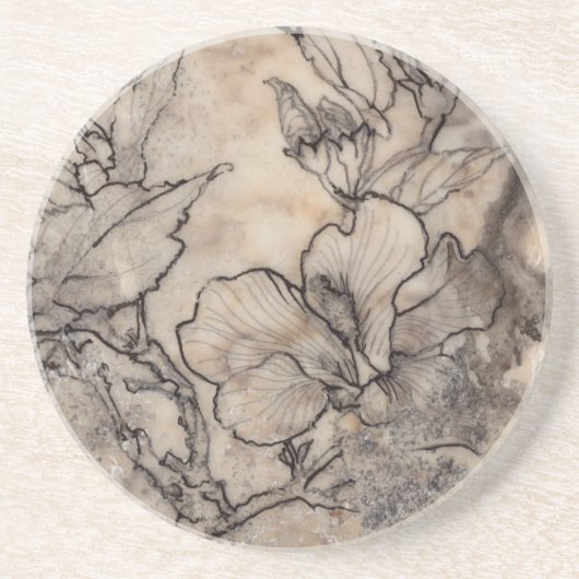 Tattooed Floral I Zandsteen Onderzetter (Voorkant)