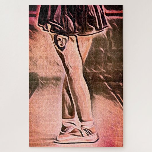 Tattooed Gothic Ballerina Standing  Legpuzzel (Verticaal)