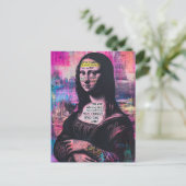 Tattooed Mona Lisa Mixed Media Collage Briefkaart (Staand voorkant)