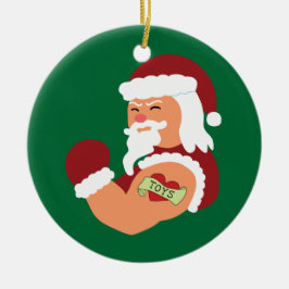 Tattooed Santa Keramisch Ornament