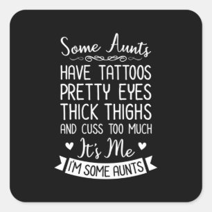 Tattooed tante vierkante sticker
