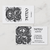 Tattooer Dragon BW Blank Visitekaartje (Voorkant / Achterkant)