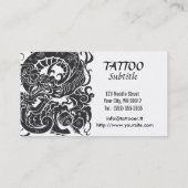 Tattooer Dragon BW Blank Visitekaartje (Achterkant)