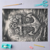  Tattoos anker - zwart-wit decoupage Tissuepapier (Craft)