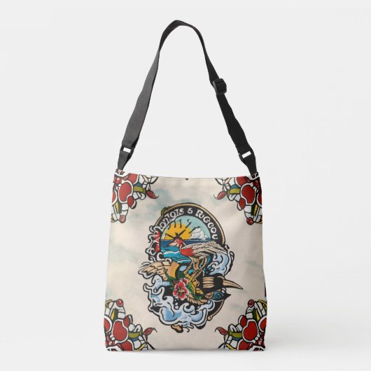 Tattoos Crossbody Bag - Retro Ink Art Design Crossbody Tas (Achterkant)
