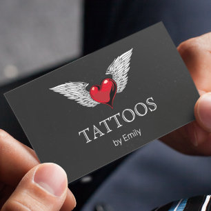 Tattoos door Jouw naam die eenvoudig het hart vlie Visitekaartje