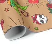 Tattoos in de Oudschool (Licht) Cadeaupapier (Rol Hoek)