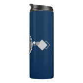 Tattoos Line Art | Abstracte Navy Blue Grey Custom Thermosbeker (Geroteerd rechts)