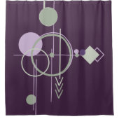 Tattoos Linework | Boheems Paarse groene Abstract Douchegordijn (Voorkant)