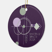 Tattoos Linework | Boheems Paarse groene Abstract Keramisch Ornament (Links)