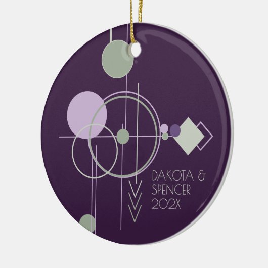 Tattoos Linework | Boheems Paarse groene Abstract Keramisch Ornament (Links)