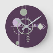 Tattoos Linework | Boheems Paarse groene Abstract Ronde Klok (Voorkant)