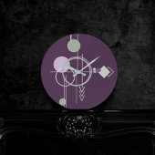 Tattoos Linework | Boheems Paarse groene Abstract Ronde Klok