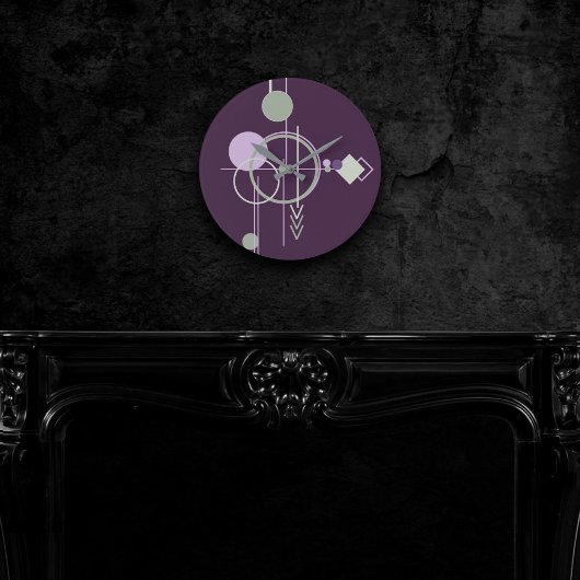 Tattoos Linework | Boheems Paarse groene Abstract Ronde Klok