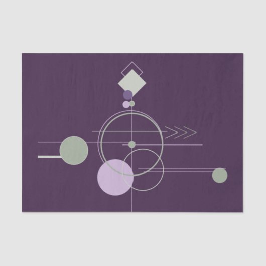 Tattoos Linework | Boheems Paarse groene Abstract Tissuepapier (Voorkant)