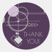 Tattoos Linework | Boheemse Paarse Groen Dank u Ronde Sticker (Voorkant)
