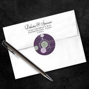 Tattoos Linework   Boheemse Paarse Groene Custom Ronde Sticker