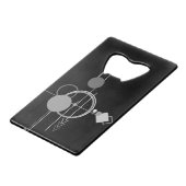 Tattoos Moderne Art Deco | monochroom minimalisme Kredietkaart Flessenopener (Voorkant Gekanteld)