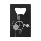 Tattoos Moderne Art Deco | monochroom minimalisme Kredietkaart Flessenopener (Achterkant)