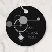 Tattoos Moderne Art Deco | Zwart en grijs bedankt Bedankjes Labels (Voorkant)