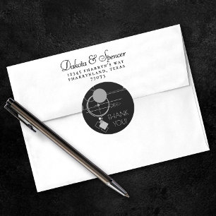 Tattoos Moderne Art Deco Zwart en grijs bedankt Ronde Sticker