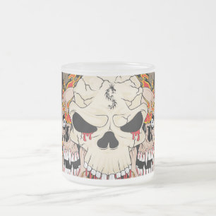 Tattoos schedel acht Frosted Glass Coffee Mok Cup