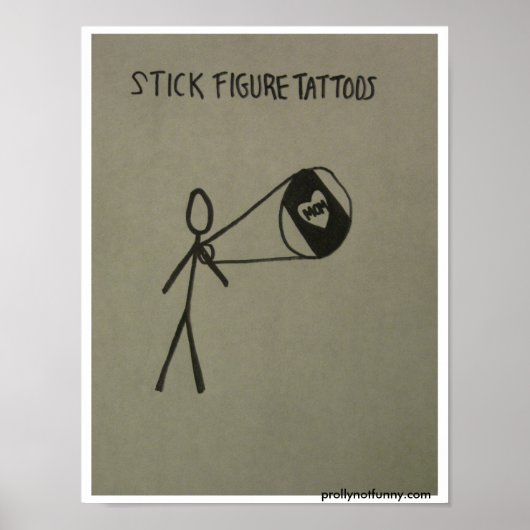 tattoos stokfiguren poster (Voorkant)