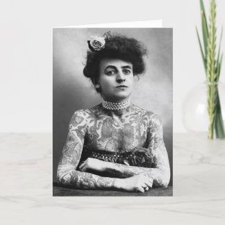 Tattoos van de Vrouw van de vintage Foto de Zekere Kaart