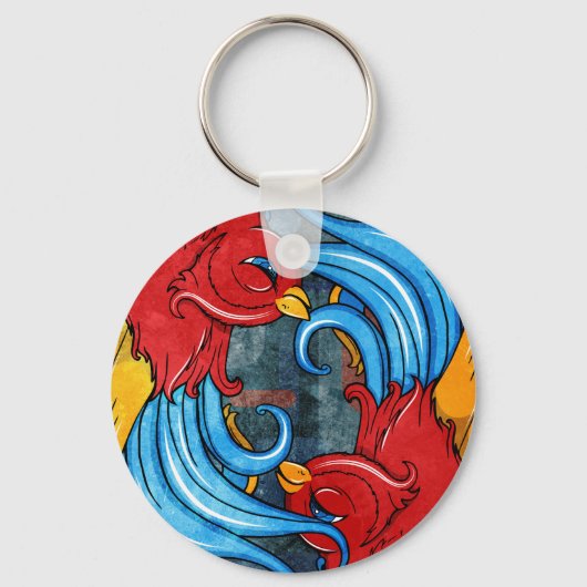 Tattoos vogels sleutelhanger (Voorkant)