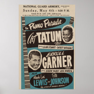 Tatum / Garner Jazz Concert Vintage Poster