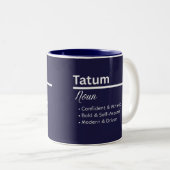Tatum Personalized Name Coffee Mug Tweekleurige Koffiemok (Voorkant rechts)