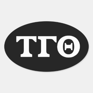 Tau Gamma Theta Ovale Stickers - Wit op Zwart