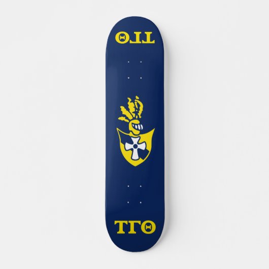 Tau Gamma Theta Skateboard - Marine avec Crest (Devant)