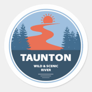 Taunton Wild en de Schilderachtig Massachusetts Ronde Sticker