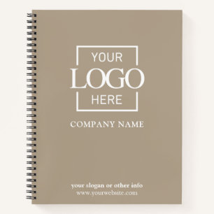 Taupe Aangepast Zakelijk Logo Promotie Branding Notitieboek