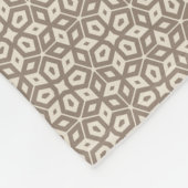 Taupe Abstract Geometrisch Mozaïek Patroon Fleece Deken (Hoek)