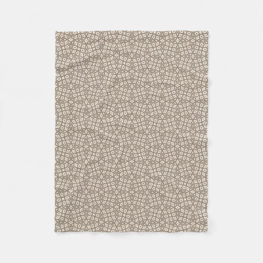 Taupe Abstract Geometrisch Mozaïek Patroon Fleece Deken (Voorkant)