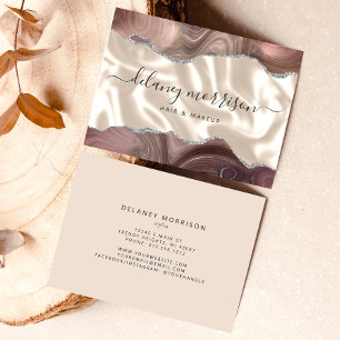 Taupe Agate Ivory Silk Luxe Visitekaartje