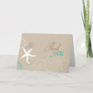 Taupe Aqua White Beach Weddenschap Bedankt