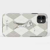 Taupe Argyle Pattern, persoonlijke Golf Case-Mate iPhone Case (Achterkant (horizontaal))