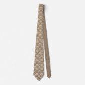 Taupe Barok Bloemen Bruidegom Huwelijk Stropdas (Voorkant)