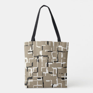 Taupe Beige Black White Draagtas