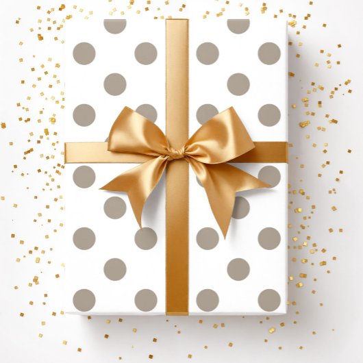 Taupe Beige Brown Polka Dots Pattern Cadeaupapier