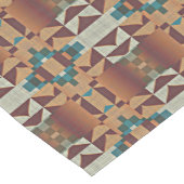 Taupe Beige Bruin Blauwgroen Blauw Groen Tribal Ar Medium Tafelloper (Hoek)