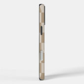 Taupe Beige Checkers Script Naam Case-Mate iPhone Case (Achterkant / Rechts)