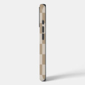 Taupe Beige Checkers Script Naam Case-Mate iPhone Case (Achterkant / Links)