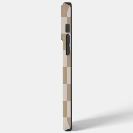Taupe Beige Checkers Script Name Case-Mate iPhone Case (Achterkant / Links)