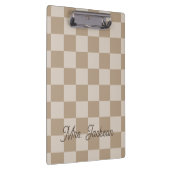 Taupe Beige Ruiterscript Naam Gepersonaliseerd Klembord (Rechts)