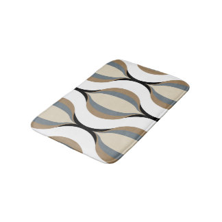 Taupe Beige Taupe Grijs Wit Zwart Ogee Golven Badmat