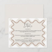 Taupe beige Wavy Détails de la bordure Carte de fe (Devant / Derrière)